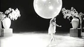 Great material with a blonde teenage girl stripping while using vintage accessories
