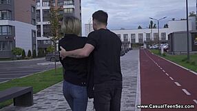 Teen blow job and cock rode o – close up facial ejaculation