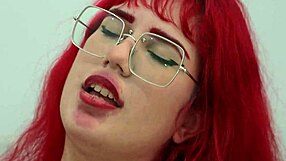 Lovely milf and a nerd redhead for a time having good fun with strapon and a great toy