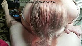 Amateur girl with big tits gives an amazing blowjob