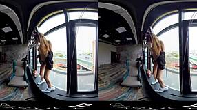 Young amateurs tease, strut their stuff, pull out their boobs and pretend to scream like animals to virtual reality video