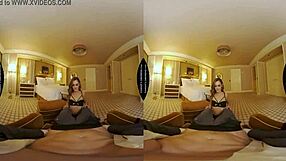 Aila Donovan's petite hotel room sex with her fan, POV video