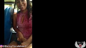 Blowjob Latino amateur with big ass and natural tits flaunts her nudity in public