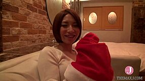 Asian babe gets fingered and her ass licked while riding cowgirl style