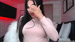 We got hot brunette webcam model masturbating in a homemade video