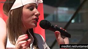 Enjoy public oral sex performed in an erotic show