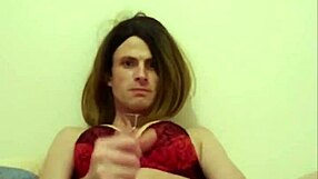 Crossdressing sissy Katie dyer takes on a big dick and toys to reach orgasm