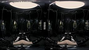 Pretty single latex girl fun in VR