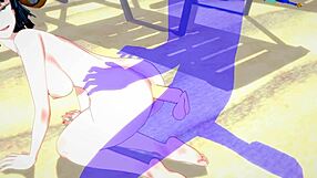 Fubuki handjob and cumshot scene in hardcore anime video lick and fuck