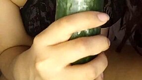 Amateur Latina teen has cucumber in tight pussy, blows face and experiences epic sex orgames