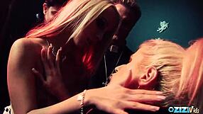 Big cocks and busty blonde vampire enjoy a wild foursome