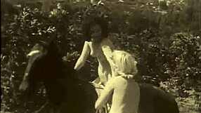Vintage taboo MILF with perky breasts and hair down there