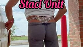 Public peeing and teasing with transsexual Staci