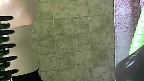Busty babe caught on hidden camera in action