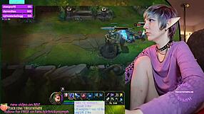 Natural tits milf plays online game with big ass nerd