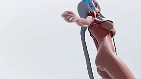 2d animation of a beautiful woman in a micro bikini
