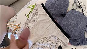 Gay guy jerking off wearing panties HD video