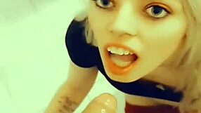 Blonde slut fucks and has double cock in her mouth in a预览
