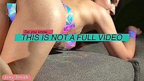 Jeny Smith flaunts her natural assets, sticky taped to a model