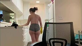Big ass amateur nipple play and ass licking