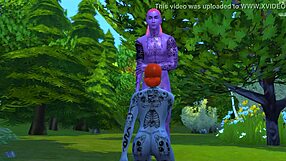 Cartoon hawt chex touts as Neytiri sees a streem!