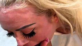 A big black cock twerks the blonde MILF's hairy pussy