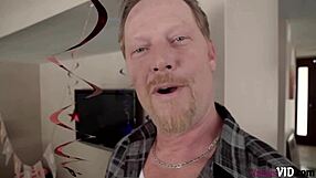 This family sex video features busty blonde who gets a creampie