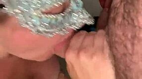 Fake tits, real wife sucking cock and swallowing