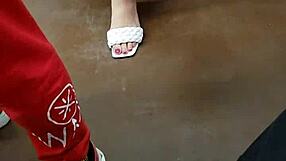 Hidden camera footage foot fetish video