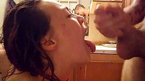 Horny amateur girl and man filming sex on the toilet in front of the man she met