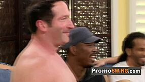 hunky dudes fucking a hot couple and horny swingers in a group