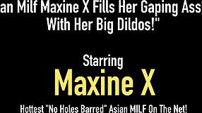 Asian MILF Maxine X is anal play with her dildos