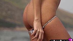A beautiful model named as Laura Devushcat has pin up like tiny busts and she wears provocative lingerie