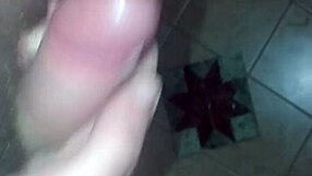Bathroom solo male masturbation