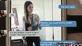 Sexy blonde swallows a large erection and receives a facial