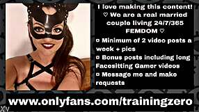 A sugar baby slave is cained and bound by Miss Raven