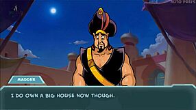 A hot, muscular Aladdin guide, anime style
