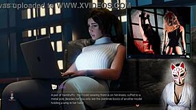 A playboy, and cosplay queen, Lara Croft takes a session of masturbation play through