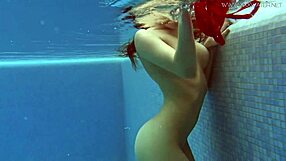 Lina Mercury in red lingerie and bikini with her round assividually