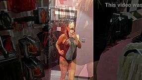Public pussy flashing scene with a dommy they call a woman