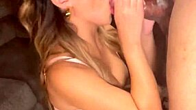Gorgeous slut Nicole Doshi gives a bad blowjob to a giant cock from the point of view