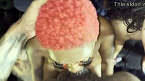 Dirty, slutty girlfriend Dejamie swallows glorious balls in an oral threesome