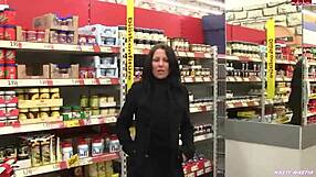 Anal play in public: Swallow wife’s ass plug in the supermarket