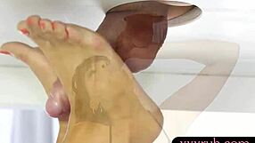 FemDom with huge natural boobs performs footsex and oral fucked for your pleasure