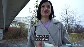 Public agent finds cute Russian loving cowgirl ride on big cock