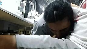 Watch a real amateur Latina co worker get scared showing the suck in full HD video