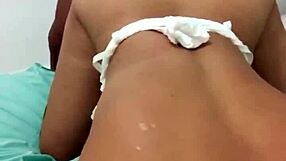 Teen gets pounded from behind in homemade video