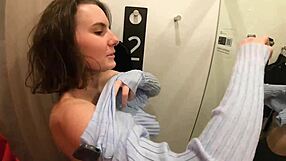 Large natural tits move while stroking cock in a locker room Darcy Darkalez