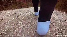 mean teasing and dirty socks in the evening in forest