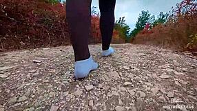 mean teasing and dirty socks in the evening in forest